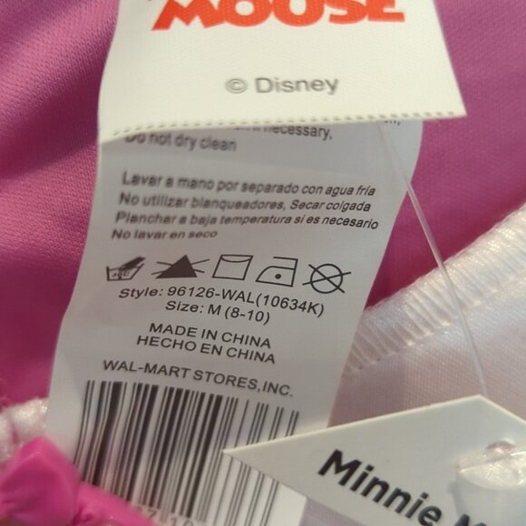Disney Minnie Mouse Pink Polka Dot Dress with - Size M 8-10 NWT - Picture 4 of 4